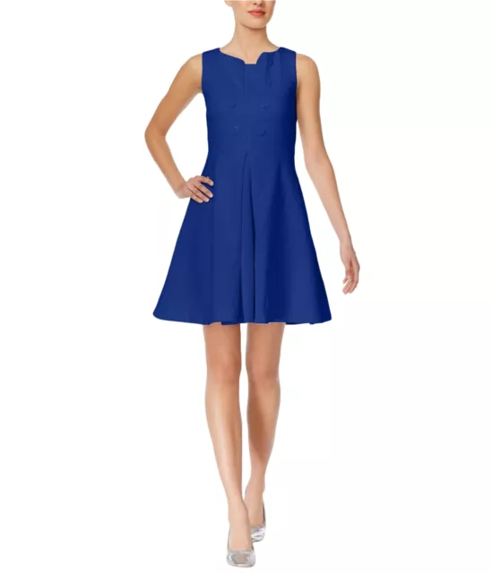 maison Jules Womens Jacquard Fit & Flare Dress, Blue, XX-Large