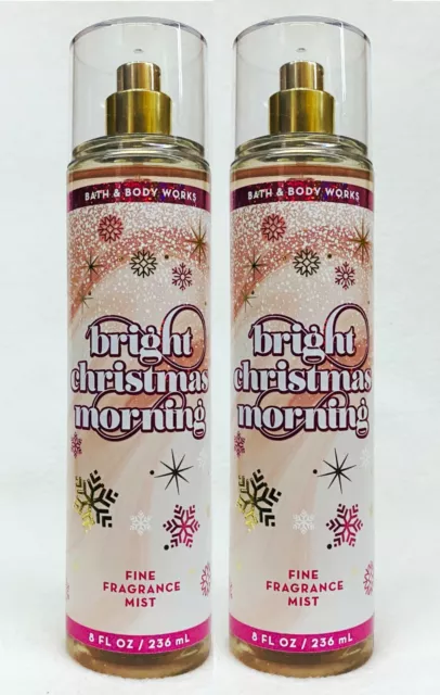 2 Bath & Body Works BRIGHT CHRISTMAS MORNING Fine Fragrance Mist Body Spray 8 oz