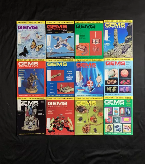 Jewelry Making Gems And Minerals Magazine lot of 12 Full Year 1972