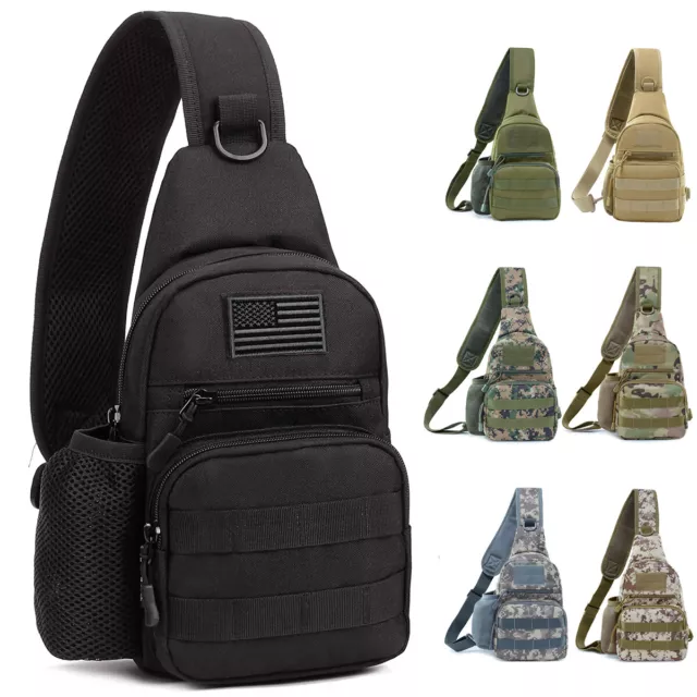 Outdoor Tactical Sling Bag Military MOLLE Crossbody Pack Chest Shoulder Backpack