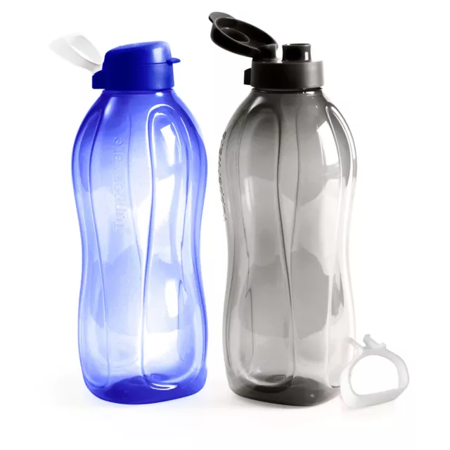 NEW Tupperware 2L Eco Water Drink Bottle with Handle Blue or Black