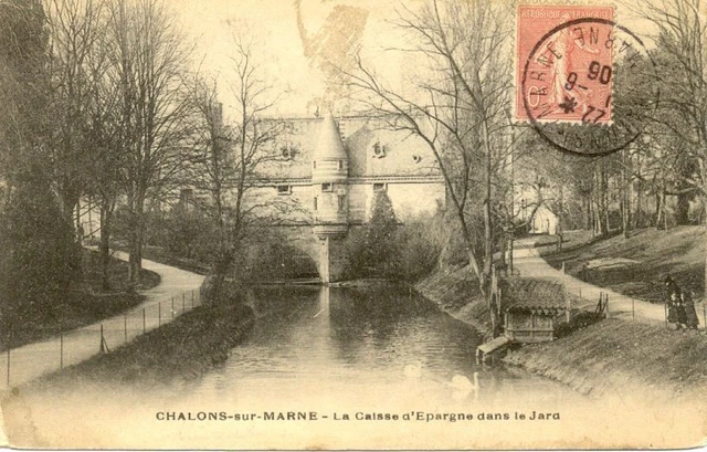 cpa CHALONS SUR MARNE caisse d'épargne dans le jard
