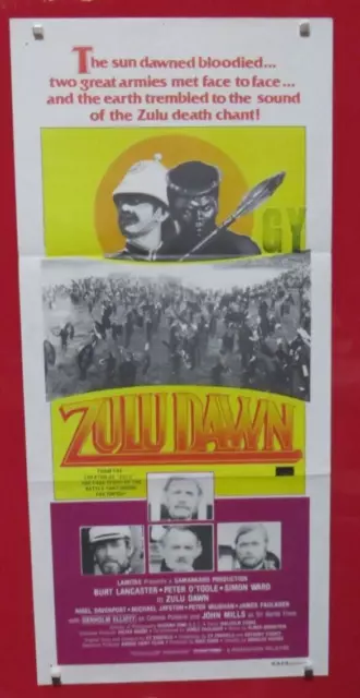 ZULU DAWN GENUINE 1979 CINEMA DAYBILL FILM MOVIE POSTER Burt Lancaster 70's