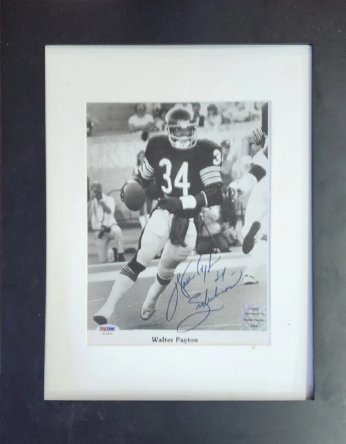 Walter Payton Chicago Bears Signed 8x10 Framed Photo PSA/DNA Dual Authenticity