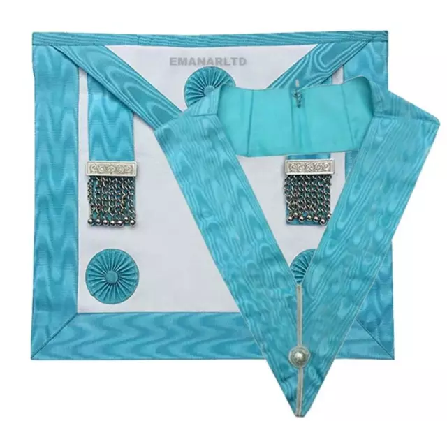 Masonic Regalia Master Mason Apron, Master Mason Collar Lambskin Leather NEW TOP