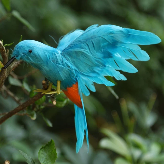 oiseau artificiel moineau à plumes avec des ailes ouvertes maison jardin arbre
