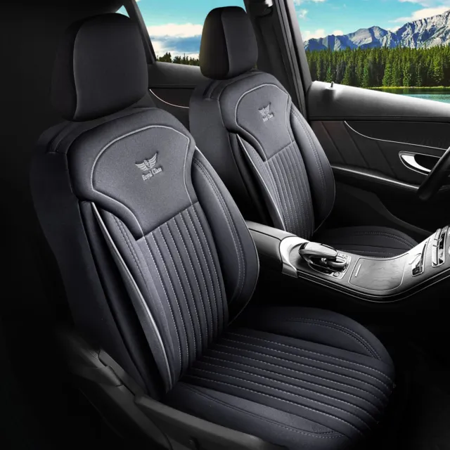 Seat coverings suitable A for Audi A4 (Black-Grey)