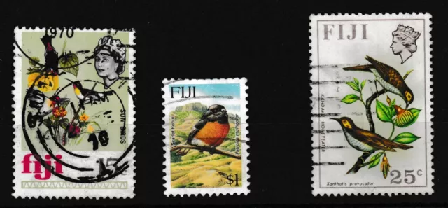 Fiji - Birds - 3 used stamps