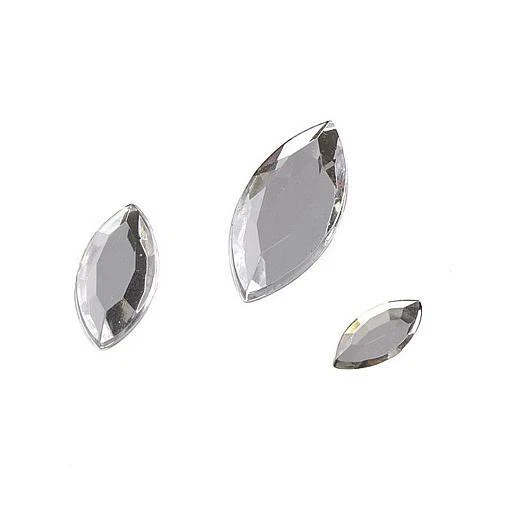 Óvalos puntiagudos estrás plano Knorr Prandell 120 piezas - cristal