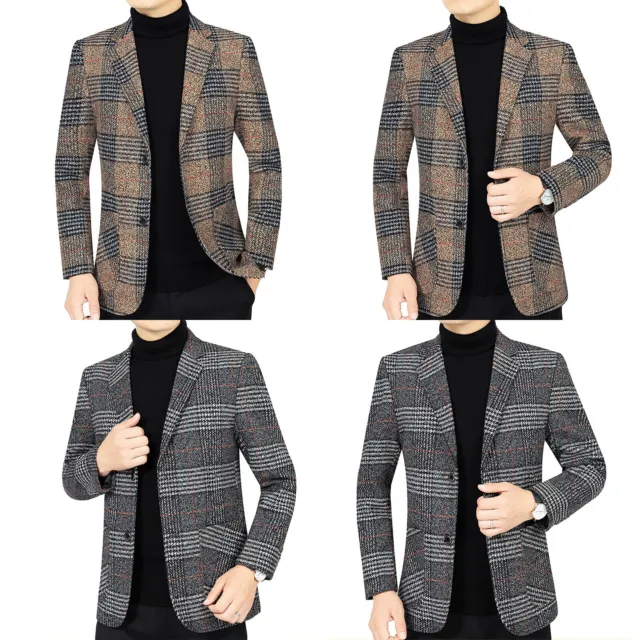 Men Blazer Breathable Coat Casual Jackets Cocktail Party Single-breasted Top