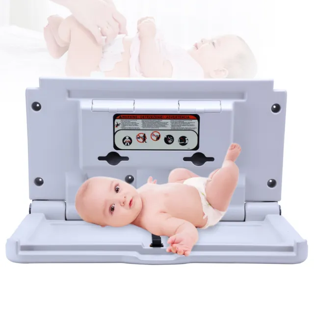 Commercial Folding Baby Change Table Diaper Changing Station Wall Mounted