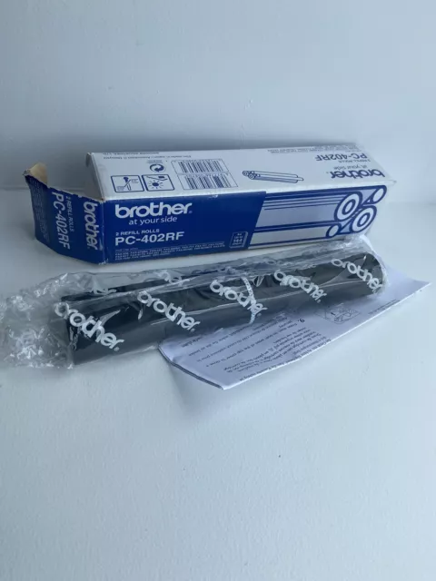 NEW GENUINE Brother PC-402RF TWO fax toner refill rolls Brand New in Box