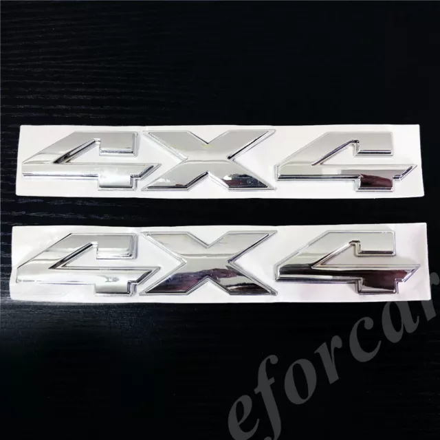 2pcs Chrome 4X4 Emblems Fender Badge Car Rear Truck Decal Sticker