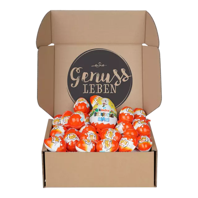 (62,44 EUR/kg) Genusslebenbox mit 36x Ü-Eiern und 1x Maxi Ei von Ferrero