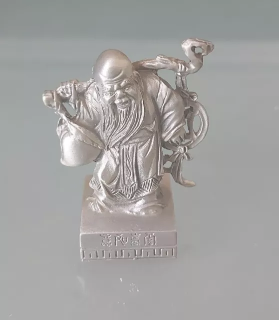 Handcrafted 97% Pewter Shou Lao Figure. Chinese God Of Longevity
