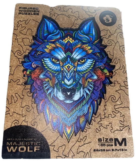 Unidragon Original Wooden Jigsaw Puzzles Majestic Wolf 185 pcs