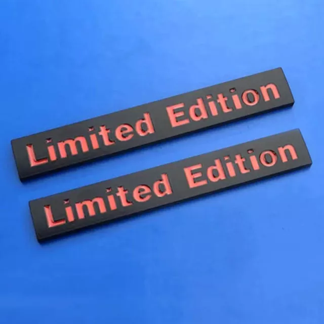 2pcs Limited Edition Car Trunk Rear Side Emblem Badge Decal Sticker 3D Black Red
