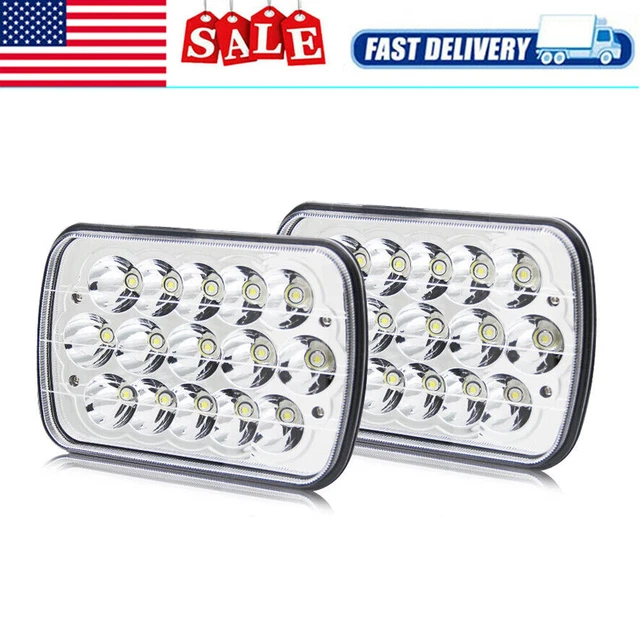 Pair 7X6 5x7 LED Headlight Hi/Lo Beam For Chevy Express Cargo Van 1500 2500 3500