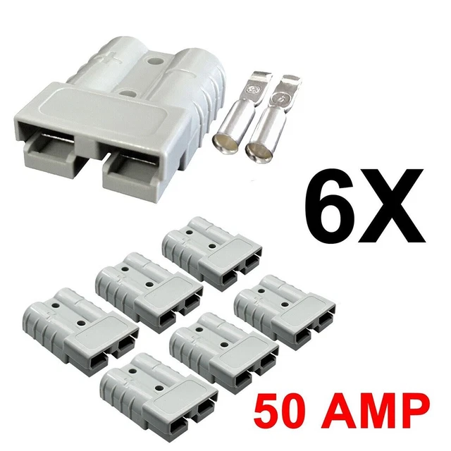 6x Connectors For Anderson Style Plug DC Power 50AMP Solar-Caravan 6AWG