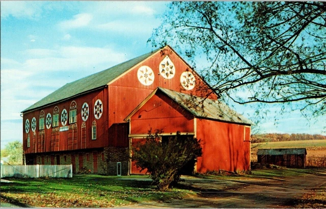 Greetings Penna Dutch Country Hex Signs Barn Smithville PA Pennsylvania Postcard