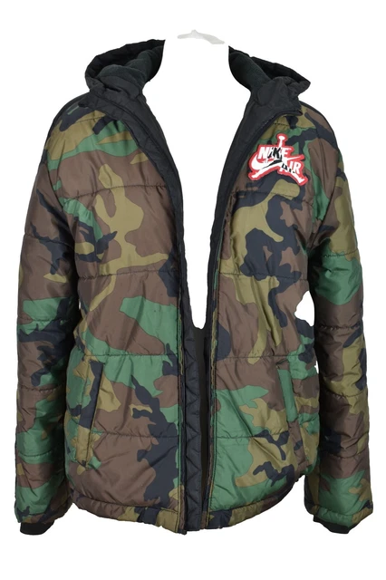 Giacca imbottita verde Nike Air Jordan taglia XL ragazzi 13-15 anni mimetica