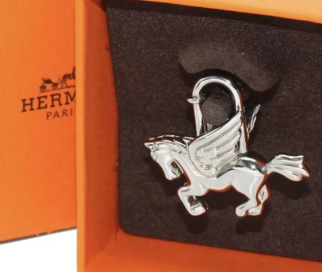 Hermes Pegasus Cadena Charm Silver Color Keyring Accessories