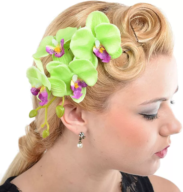 Cute Tiki ORCHIDEEN Blüte Flower Haarspange - Rockabilly