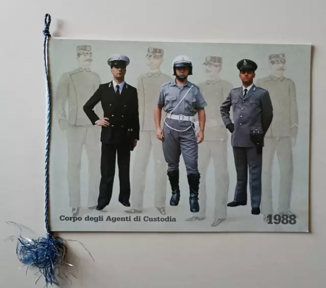 B330 Calendario Corpo Degli Agenti Di Custodia 1988 Con Cordoncino