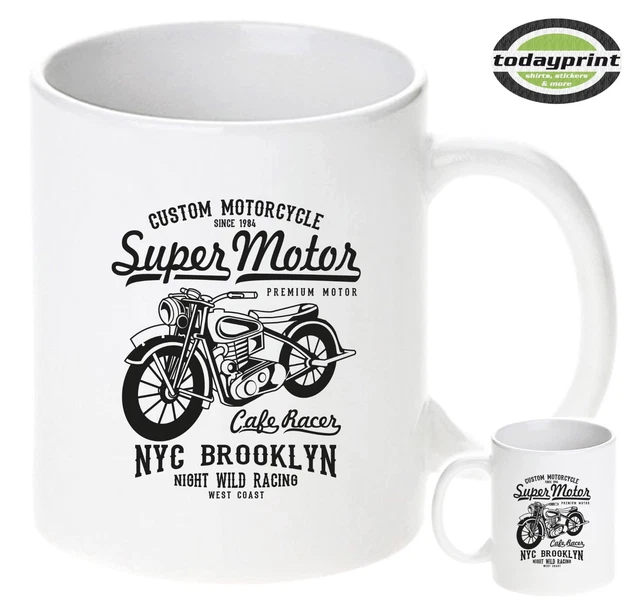 Tazza Super Motor Cafe Racer, Rocker Personalizzato, Moto, Rockabilly, Scrampler