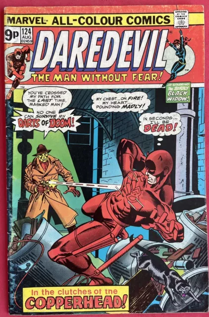 Daredevil #124 (1975)  1st Appearance Copperhead UK Pence Variant