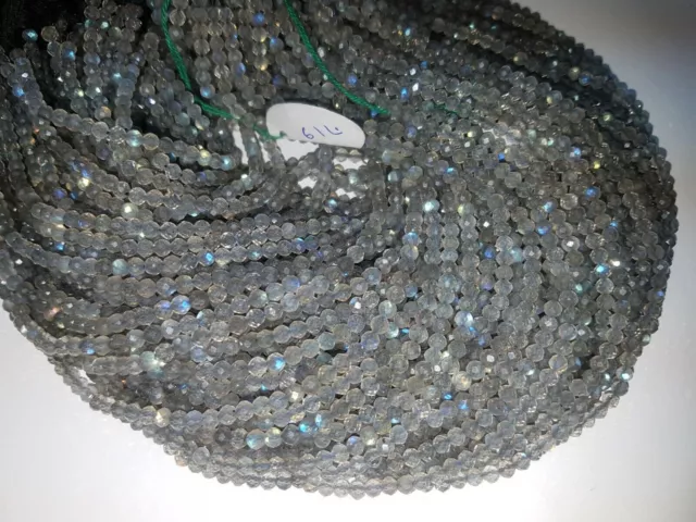 Labradorite 10str LOT perles de pierres précieuses rondelles à facettes...