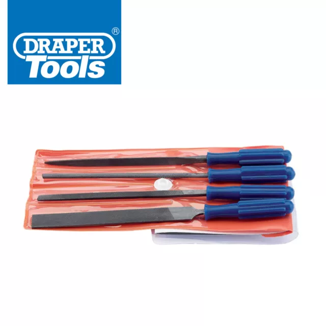 Draper 14184 - 4 Piece Warding Hand Metal File Tool Set For Metalworking 100mm