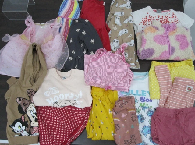 Pacchetto di abbigliamento per ragazze taglia 2-3 3-4 anni lotto di lavoro top abito ecc.