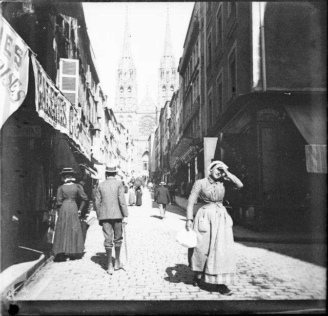 CLERMONT-FERRAND 1913 - Négatif Verre - La Rue des Gras - 1006