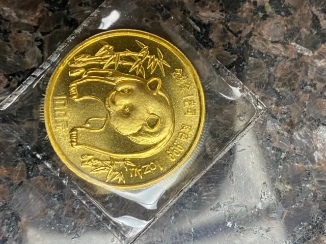 1986 100 YUAN 1 oz. Gold Panda coin .999 Free shipping