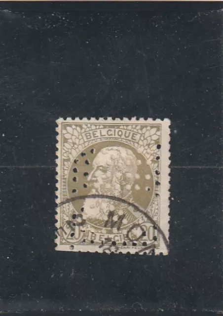 L5977 BELGIQUE TIMBRE N°Y&T 75 de 1905 " Léopold II " Oblitéré PERFORE