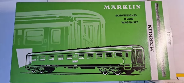 Märklin H0 40301 SJ Schwedisches D-Zug-Wagen Set - 4 Personenwagen - OVP BJ 0413