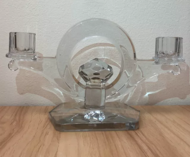 HAWKES 2 Arm  Glass Candle Holder