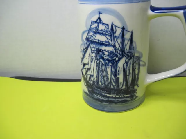Royal Delft Blue Tall Ship Beer Mug