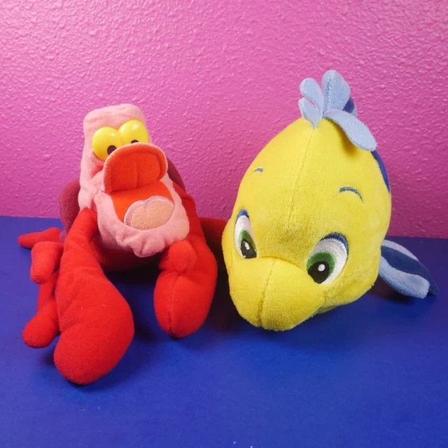 LITTLE MERMAID FLOUNDER Fish & Sebastian Crab Plush Disney Ariel 6