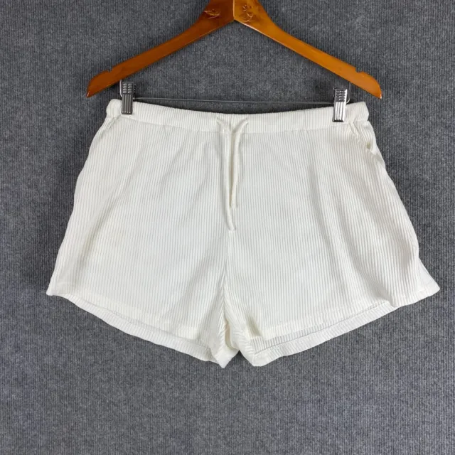 Sabo Skirt Shorts Womens Smll White Hot Pants Sweat Elastic Waist Relaxed Ladies