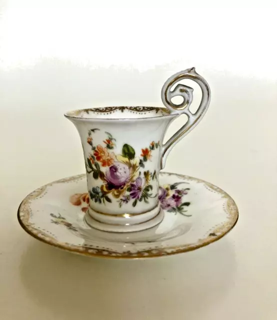 Richard Klemm Dresden Floral Porcelain Cup and Saucer