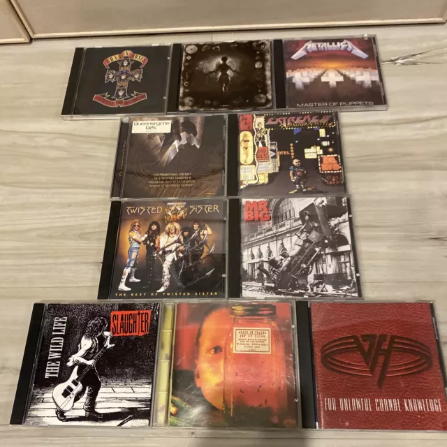 10 Metal Rock Cd Lot Queensryche Metallica Guns N Roses Ministry Twisted Sister