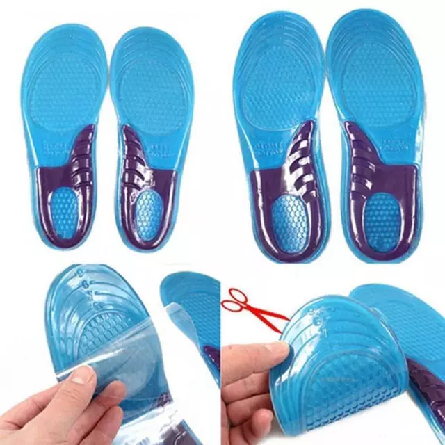 Work Boots Orthotic Foot Arch Heel Support Shoe Inserts Massaging Gel Insoles