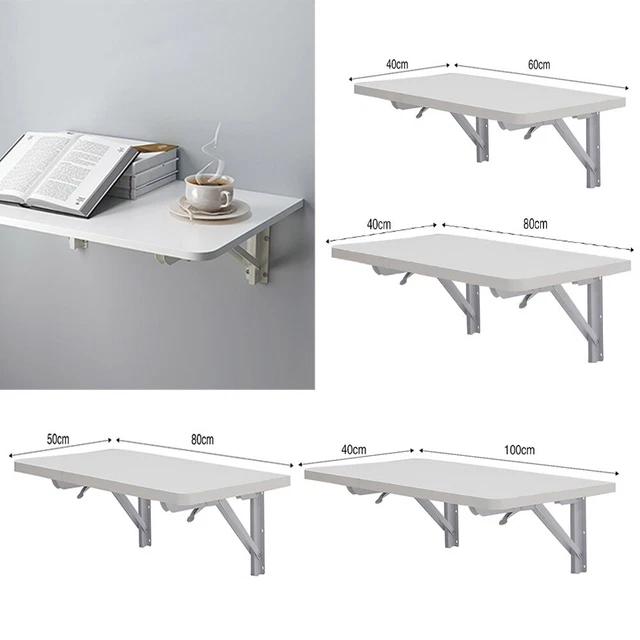 WALL MOUNTED TABLE Folding Floating Laptop Desk FoldDown Work Table
