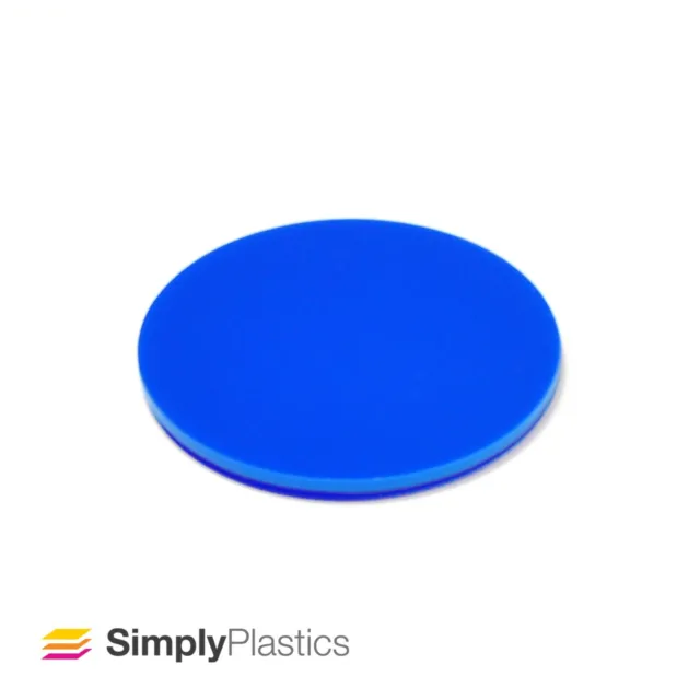 Perspex® Laser Cut Blue 751 Acrylic Plastic Discs Circles / Multi-packs