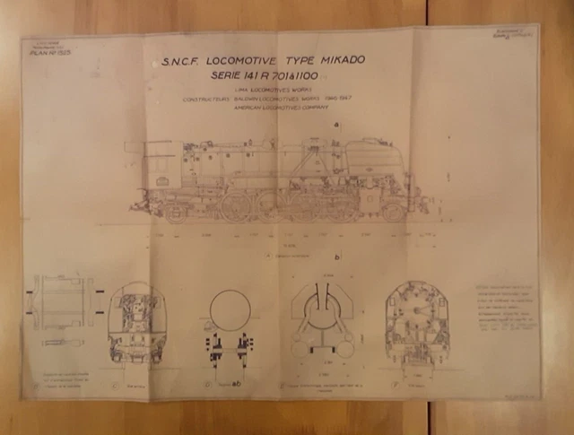 Drawing For Loco Type Mikado, France. Dated 1948