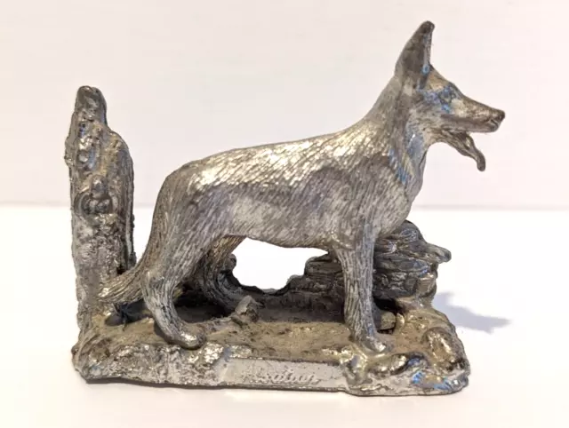 Vintage Metal / Cast Iron ALSATIAN Dog Ornament