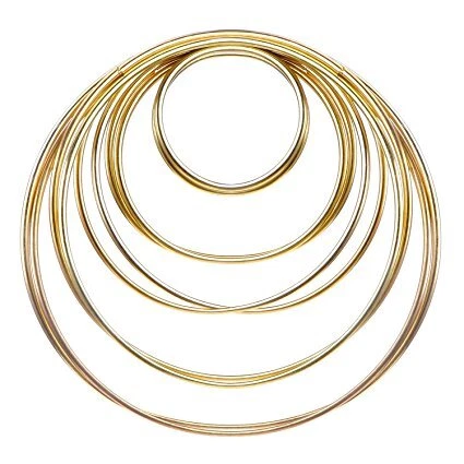 Metal Hoop Ring Dreamcatcher Craft - 35cmD Gold