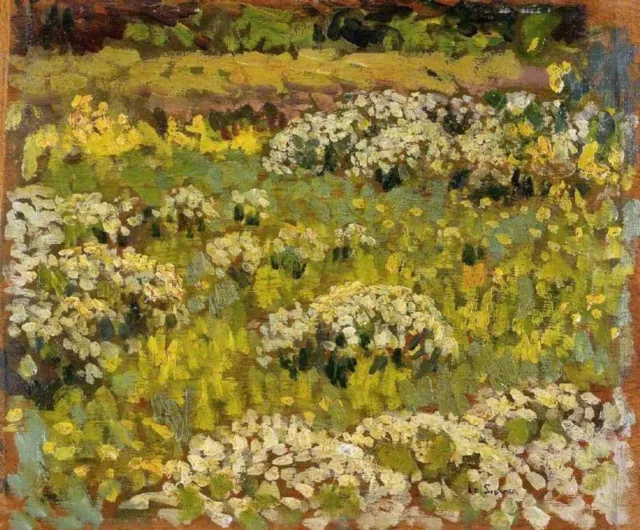Oil painting Henri-Eugene-Le-Sidaner-The-Pond-Garden-Hampton-Court landscape art